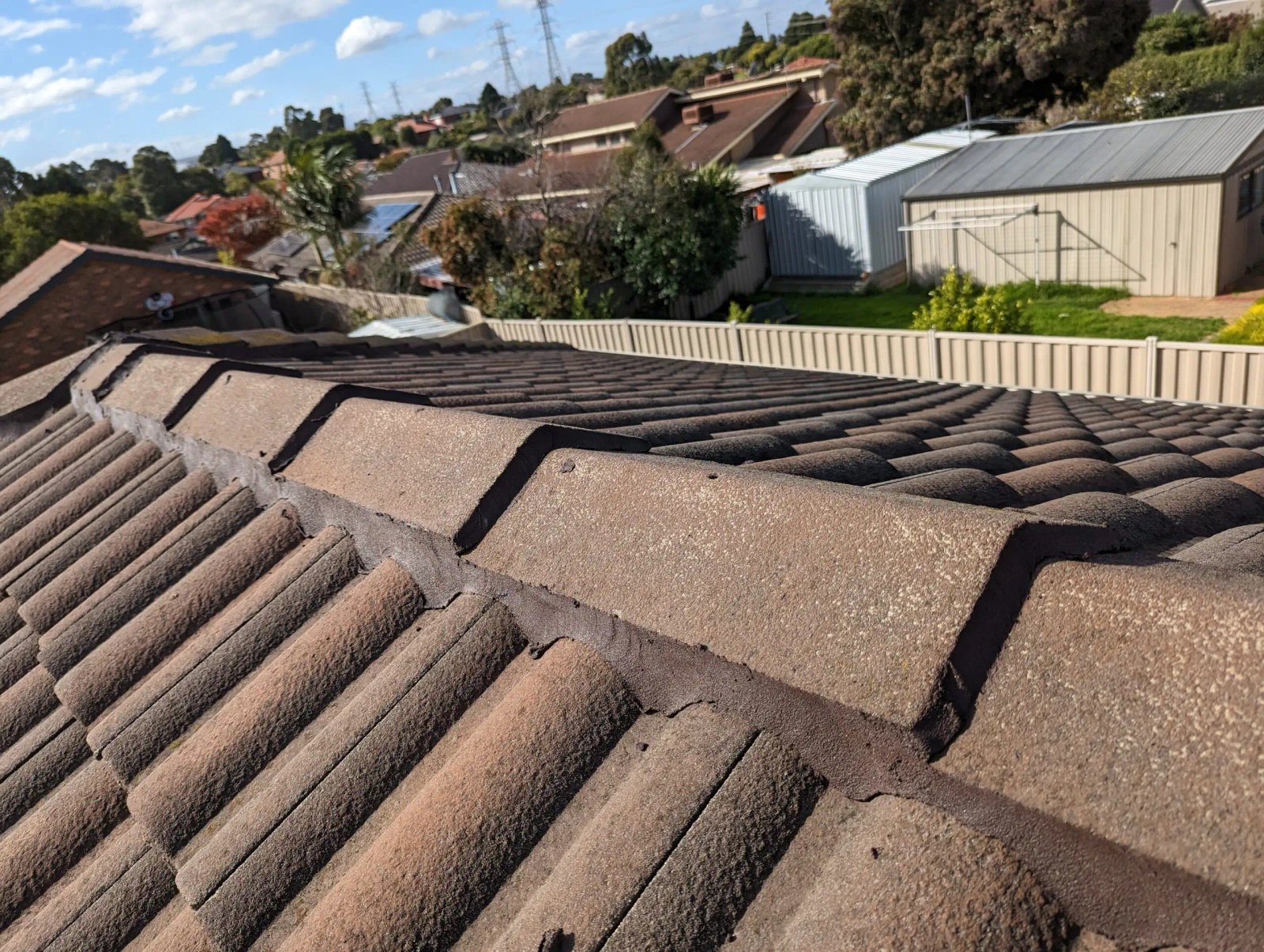 ridge caping repointed by true roof