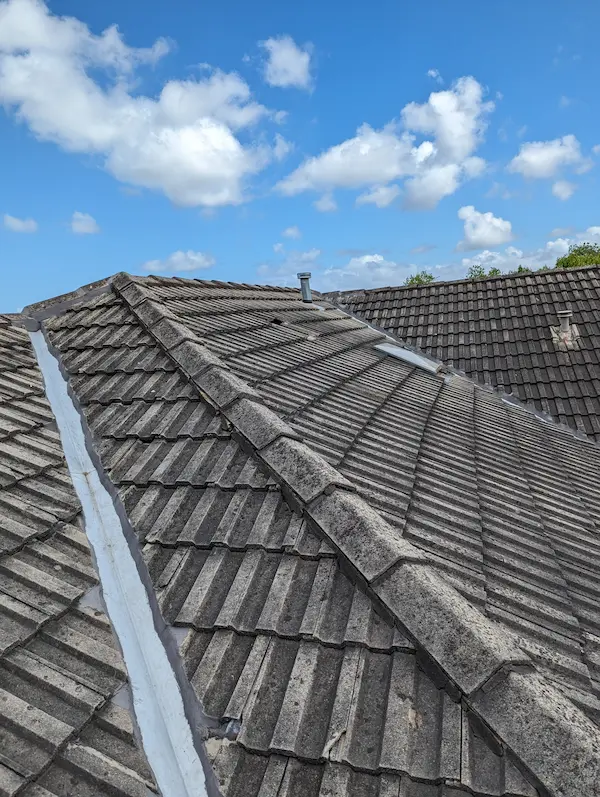 Before Roof Restoration Example 1 - worn tiles