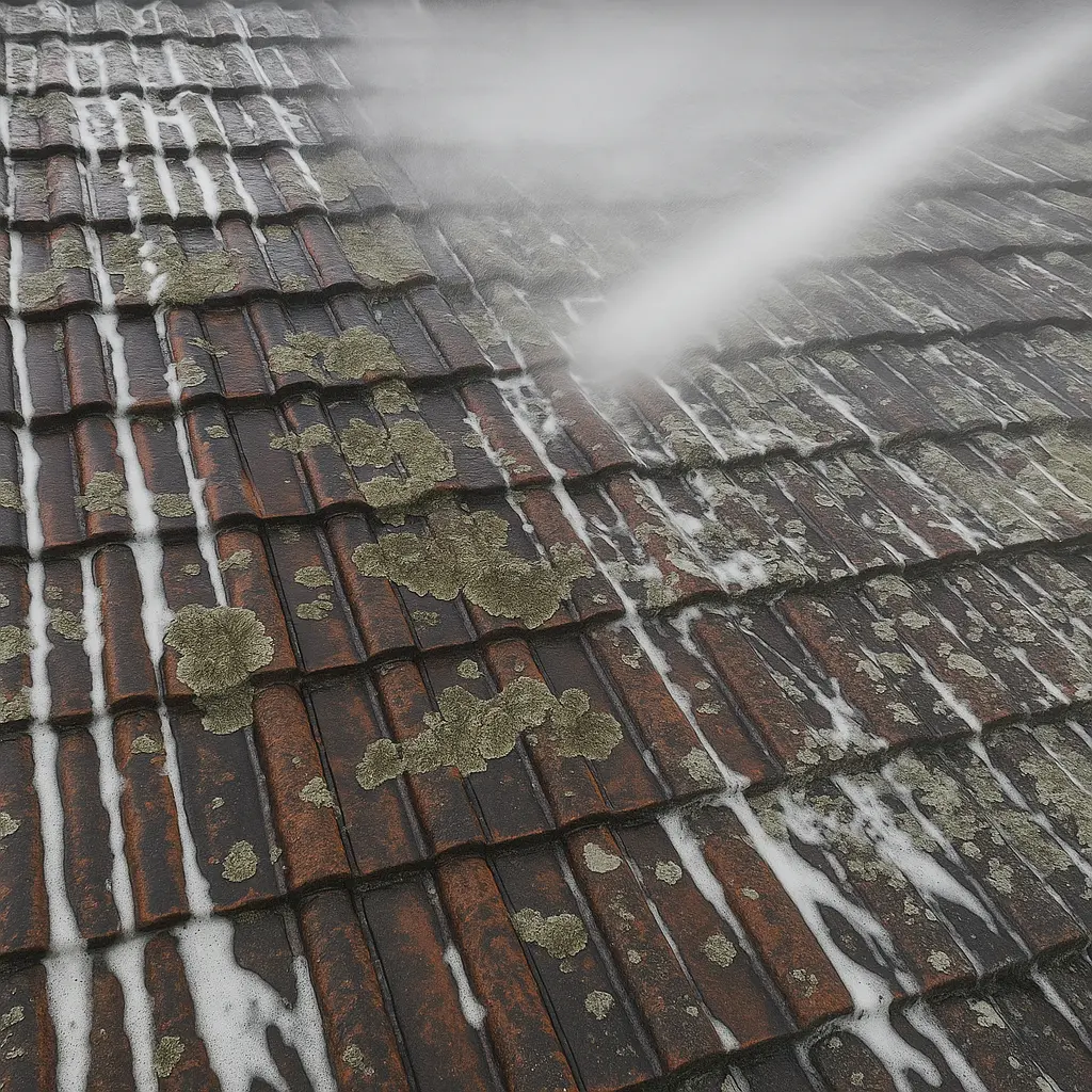 Professional roof cleaning service