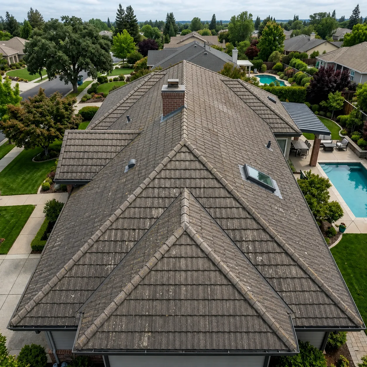Before: weathered and deteriorated roof