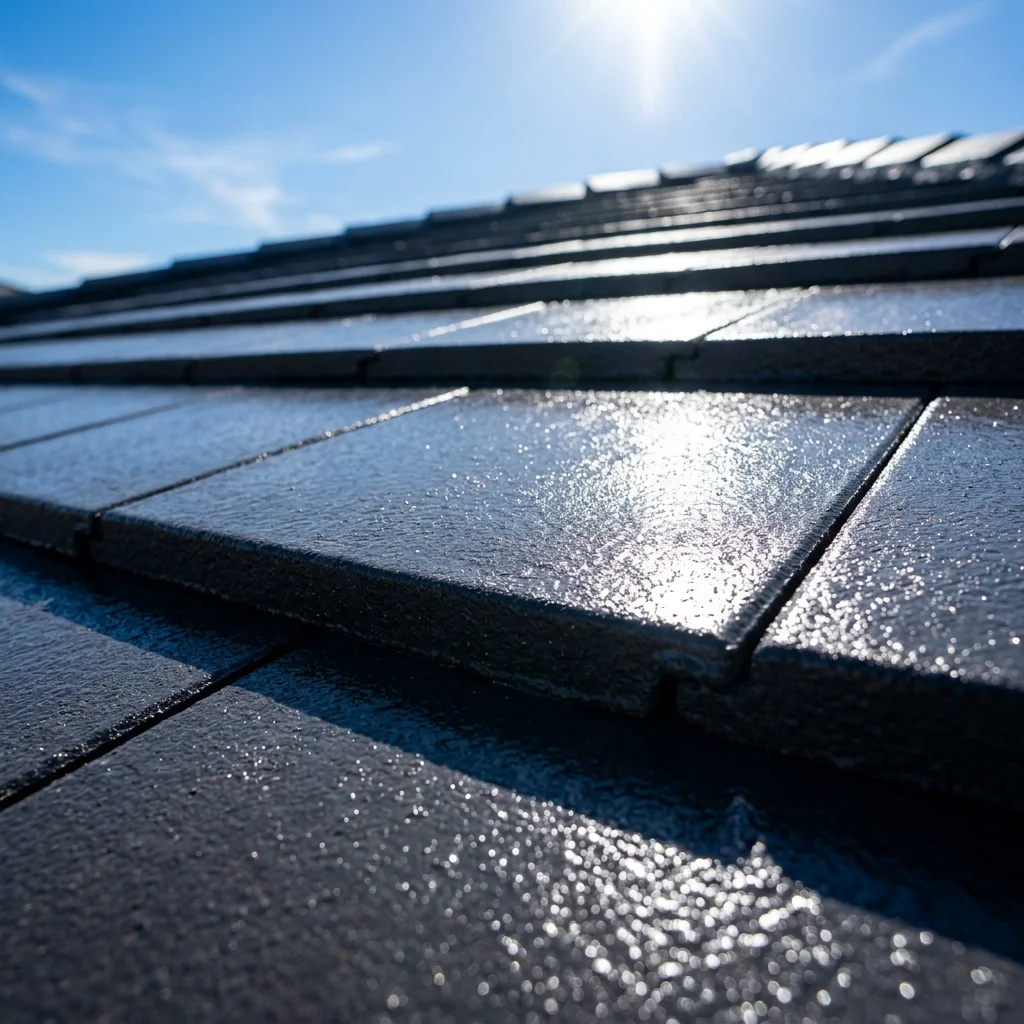 Roof restoration hero — before and after